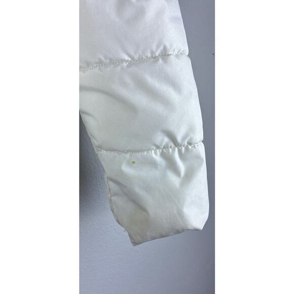 US Polo Association White Sz L Puffer Full Zip Snap blue Embroidered Pony Coat - Picture 2 of 11